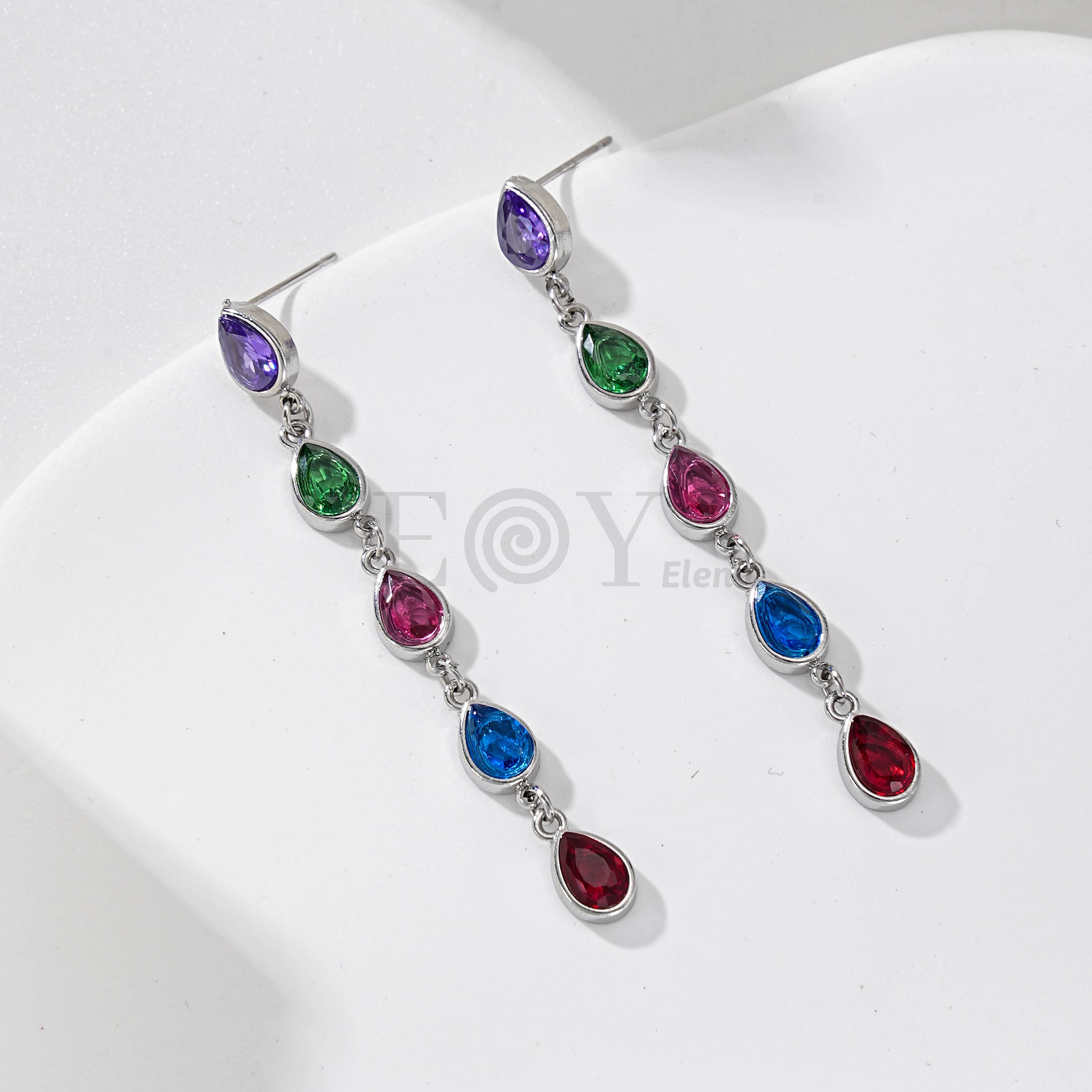 Pendientes Cascada Multicolor