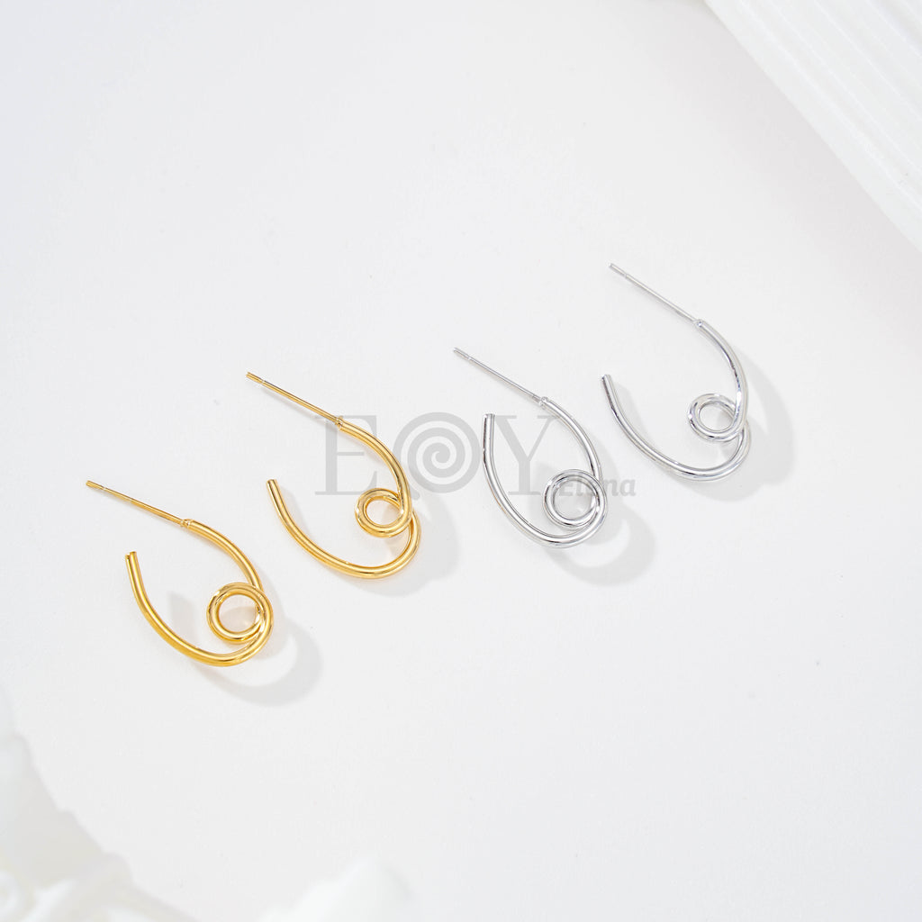 Pendientes de aro irregular