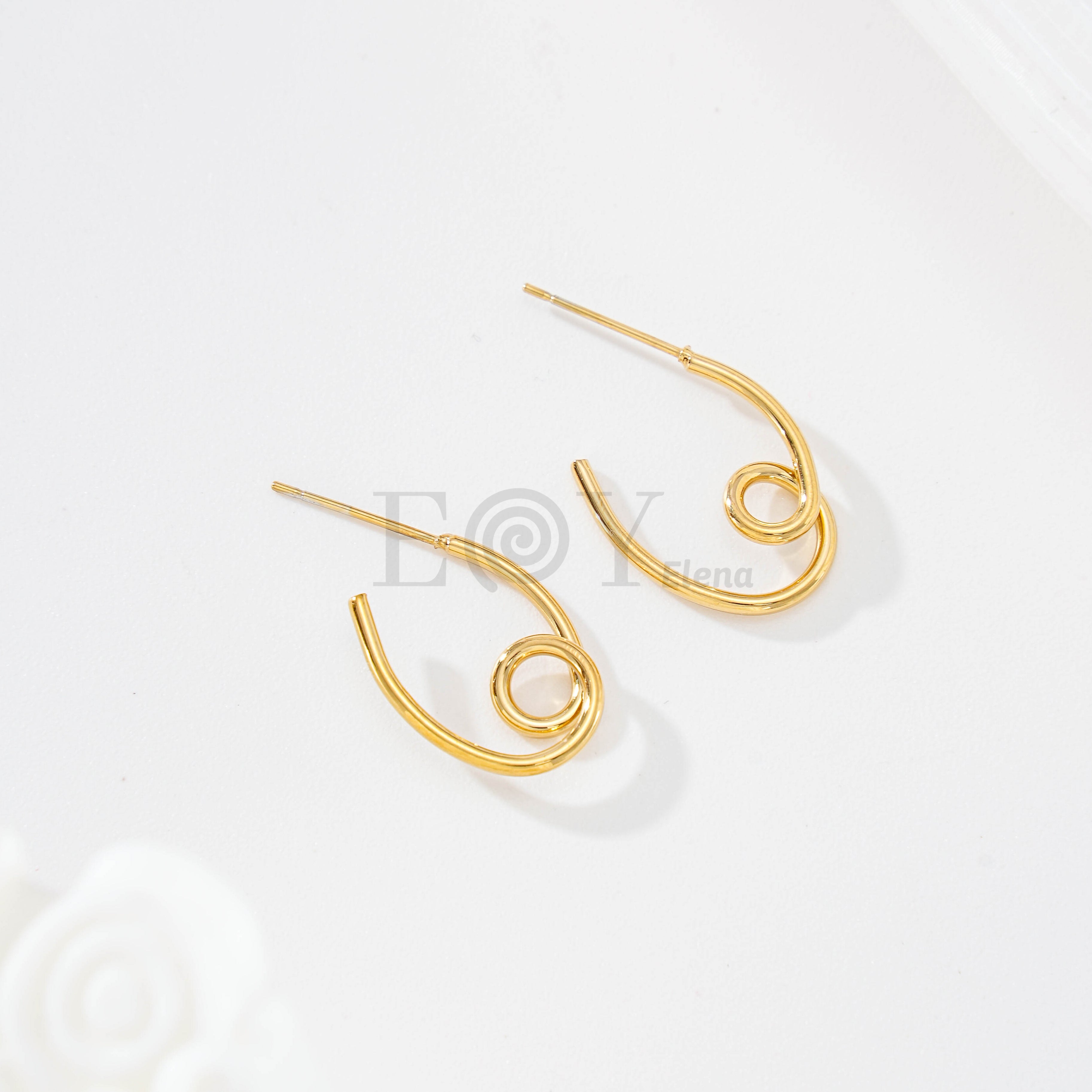 Pendientes de aro irregular