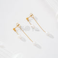 Pendientes doble tira con perla