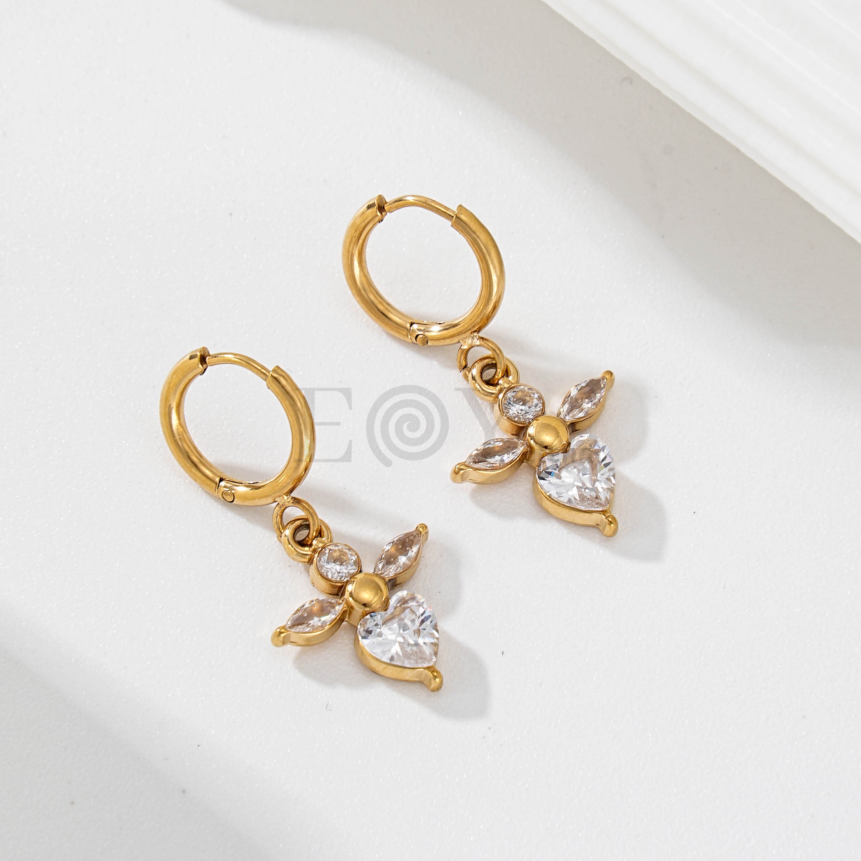 Pendientes Aro Abeja Brillante