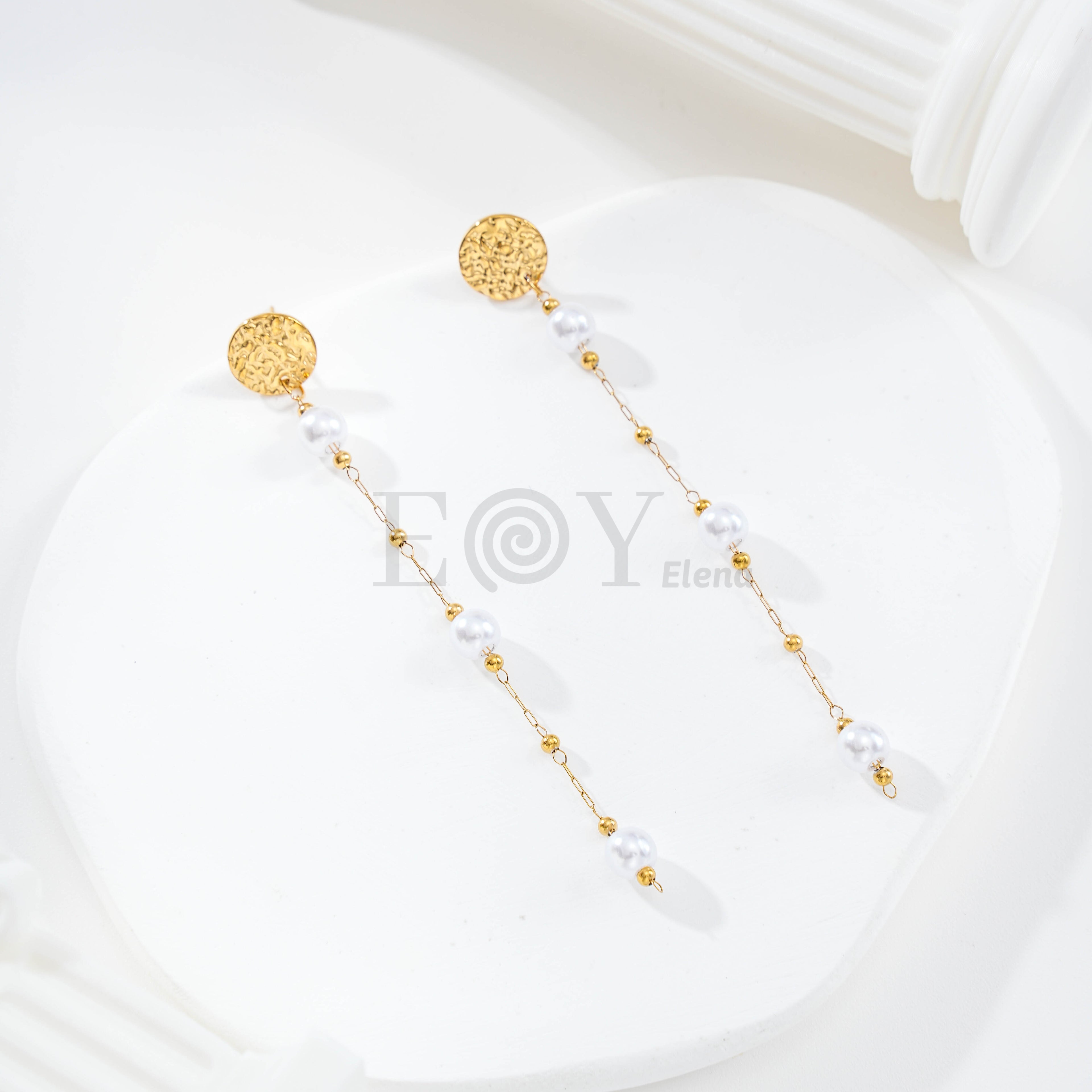 Pendientes largos perlas