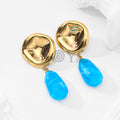 Pendientes chapa relieve y piedra irregular
