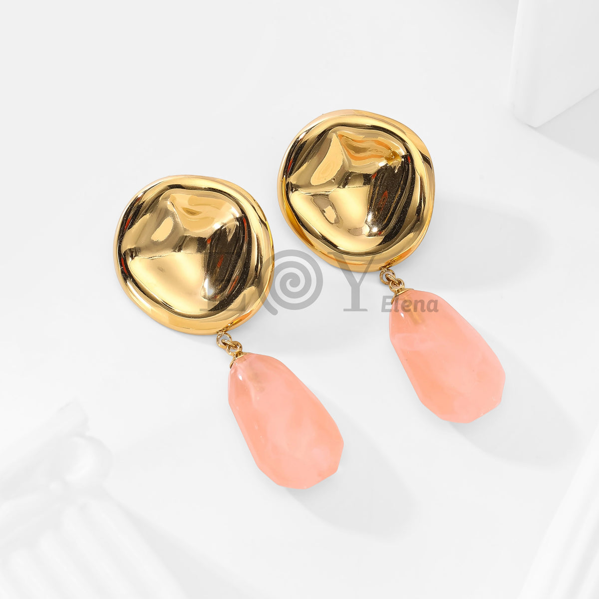 Pendientes chapa relieve y piedra irregular