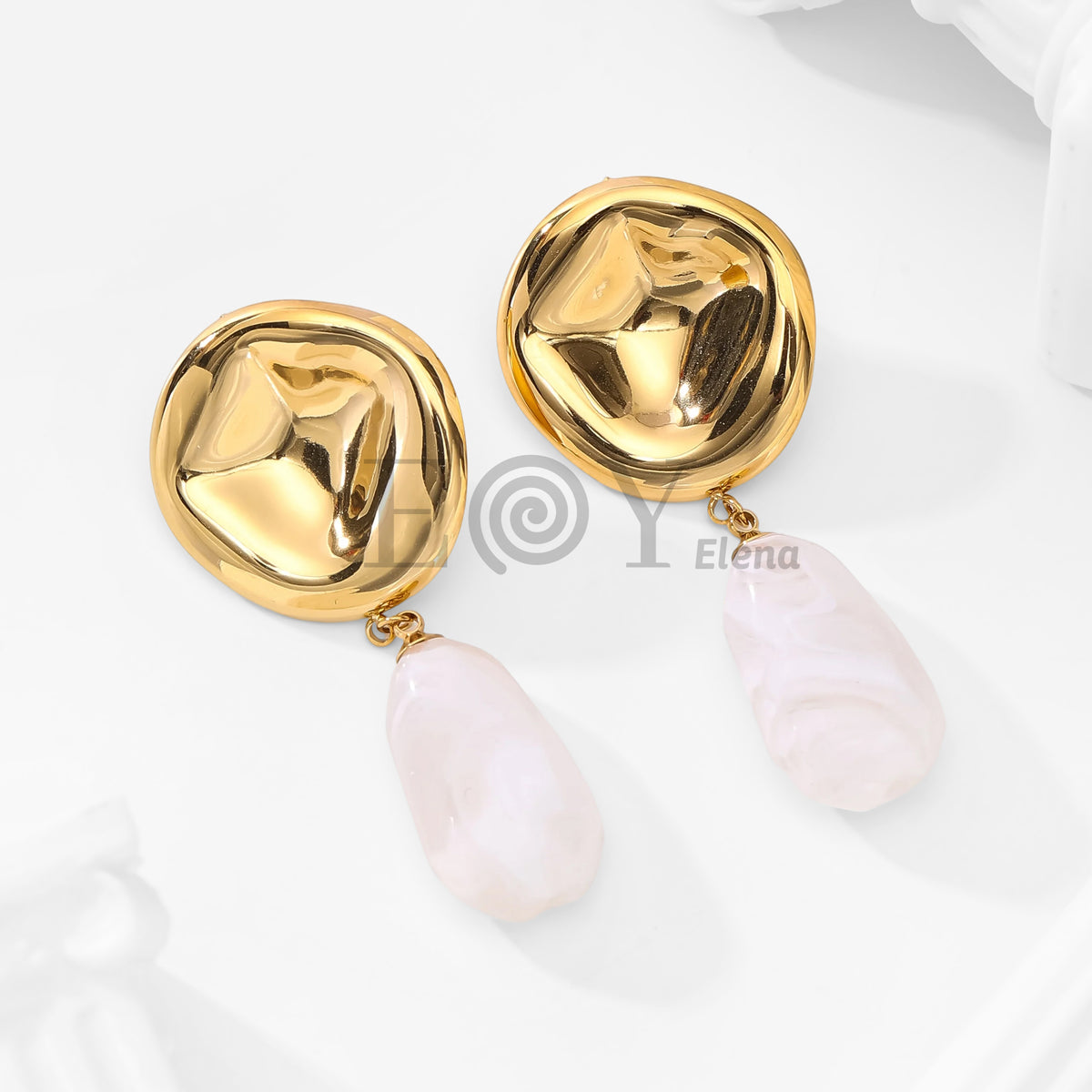 Pendientes chapa relieve y piedra irregular