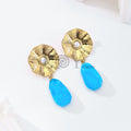 Pendientes chapa con perla y piedra