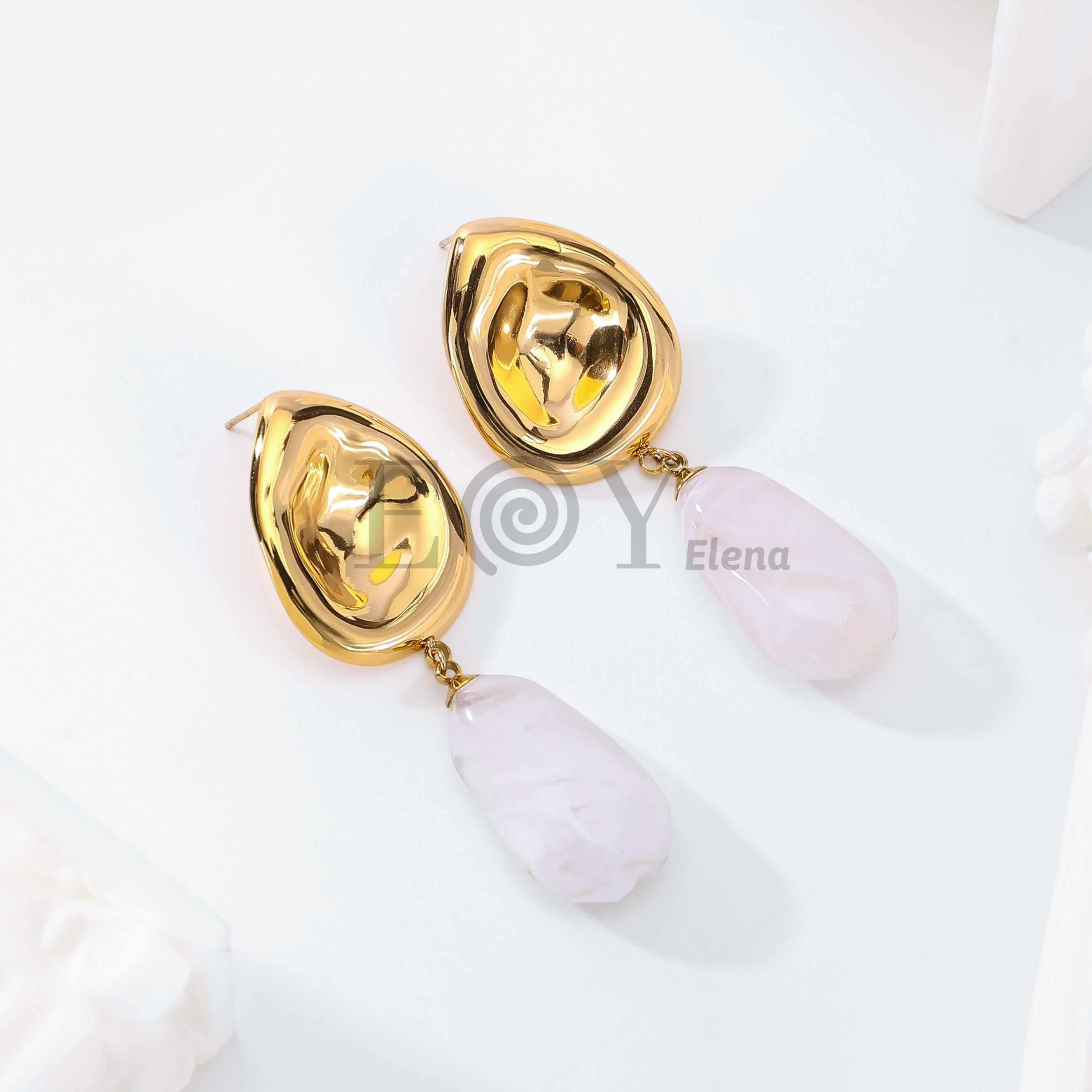 Pendientes chapa lágrima con piedra