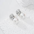 Pendientes chapa textura y perla acero