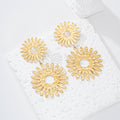 Pendientes doble girasol textura
