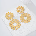 Pendientes doble flor textura