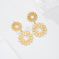 Pendientes doble flor textura
