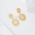 Pendientes doble flor textura