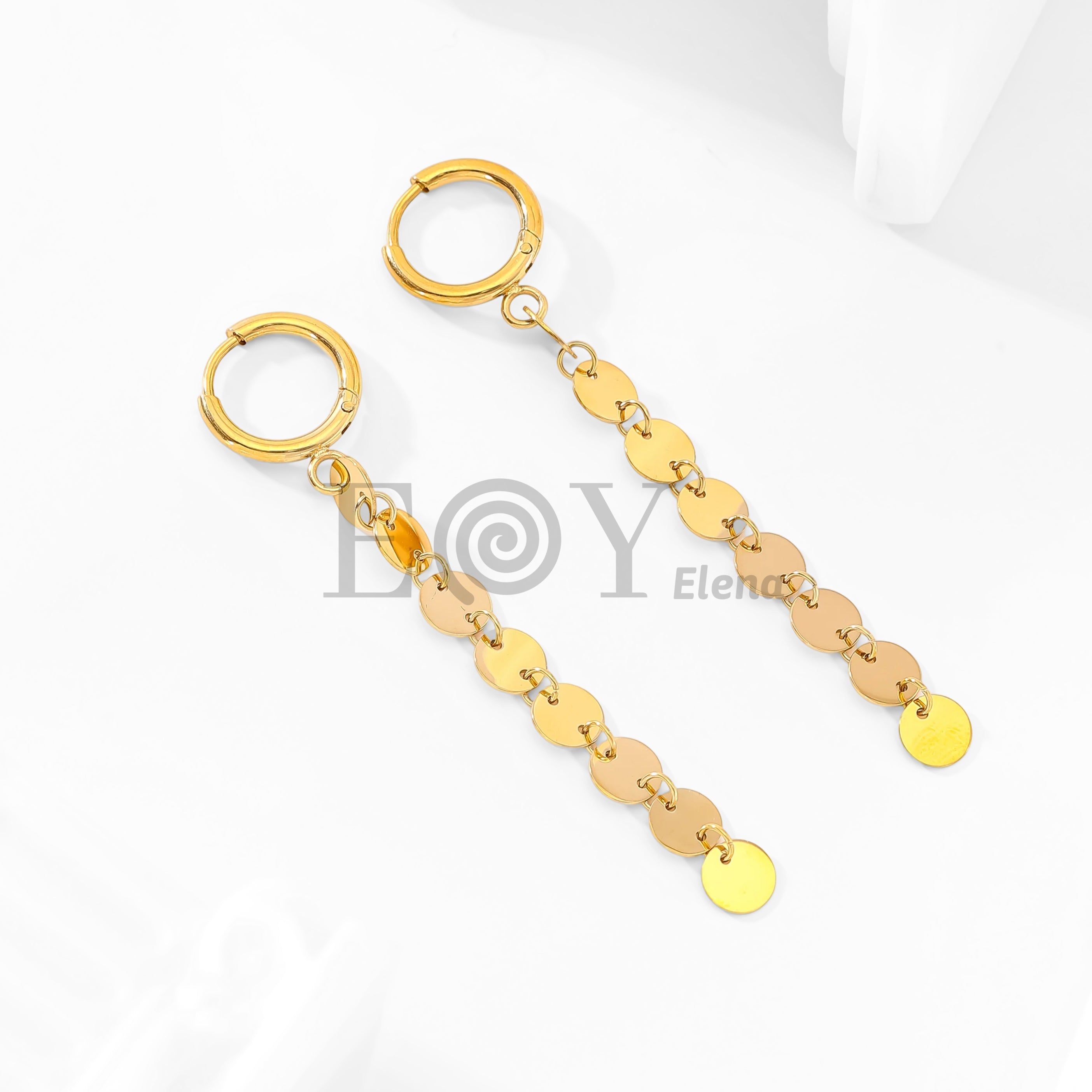 Pendientes de aro y eslabones circulos