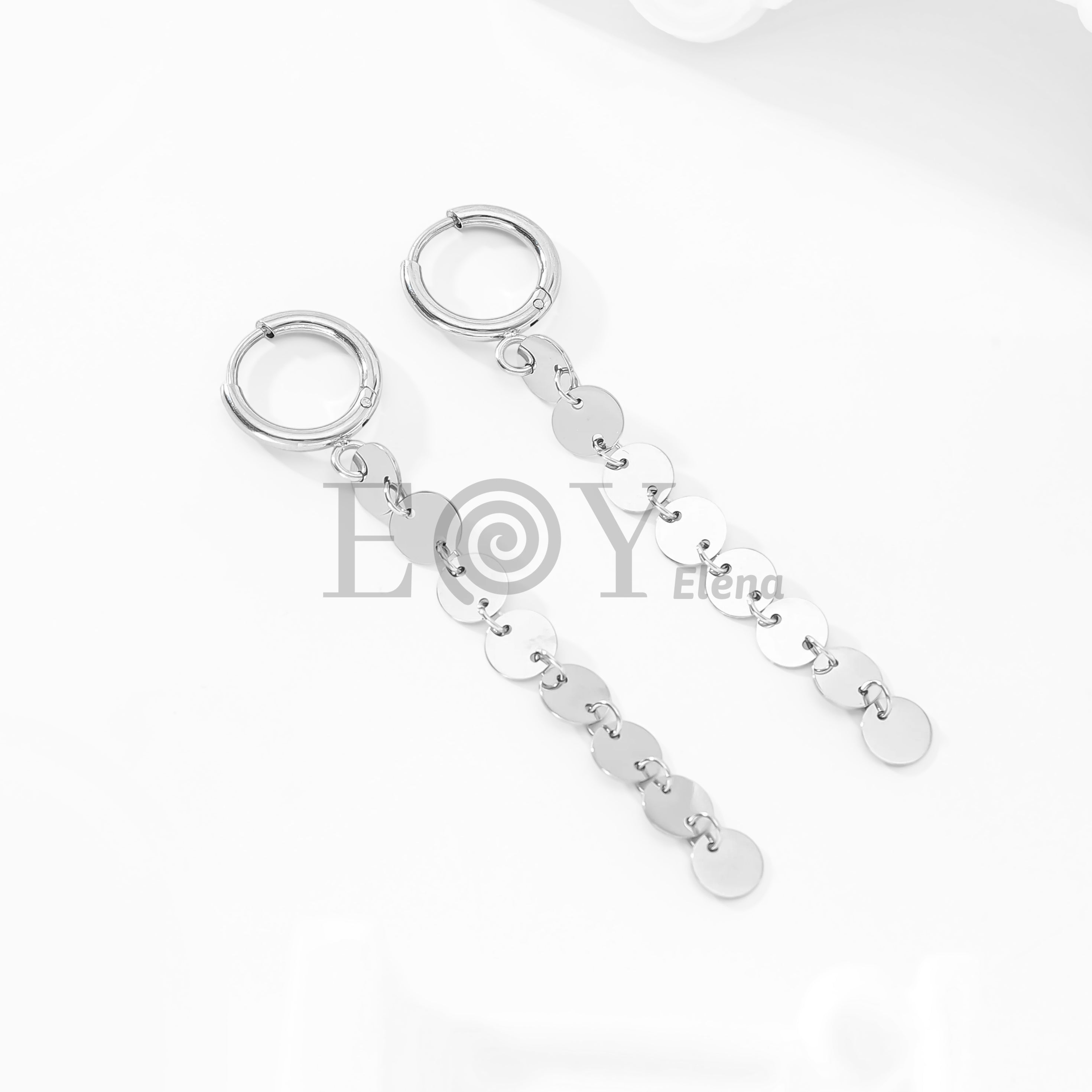 Pendientes de aro y eslabones circulos