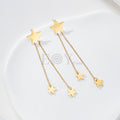 Pendientes de estrella doble cadena