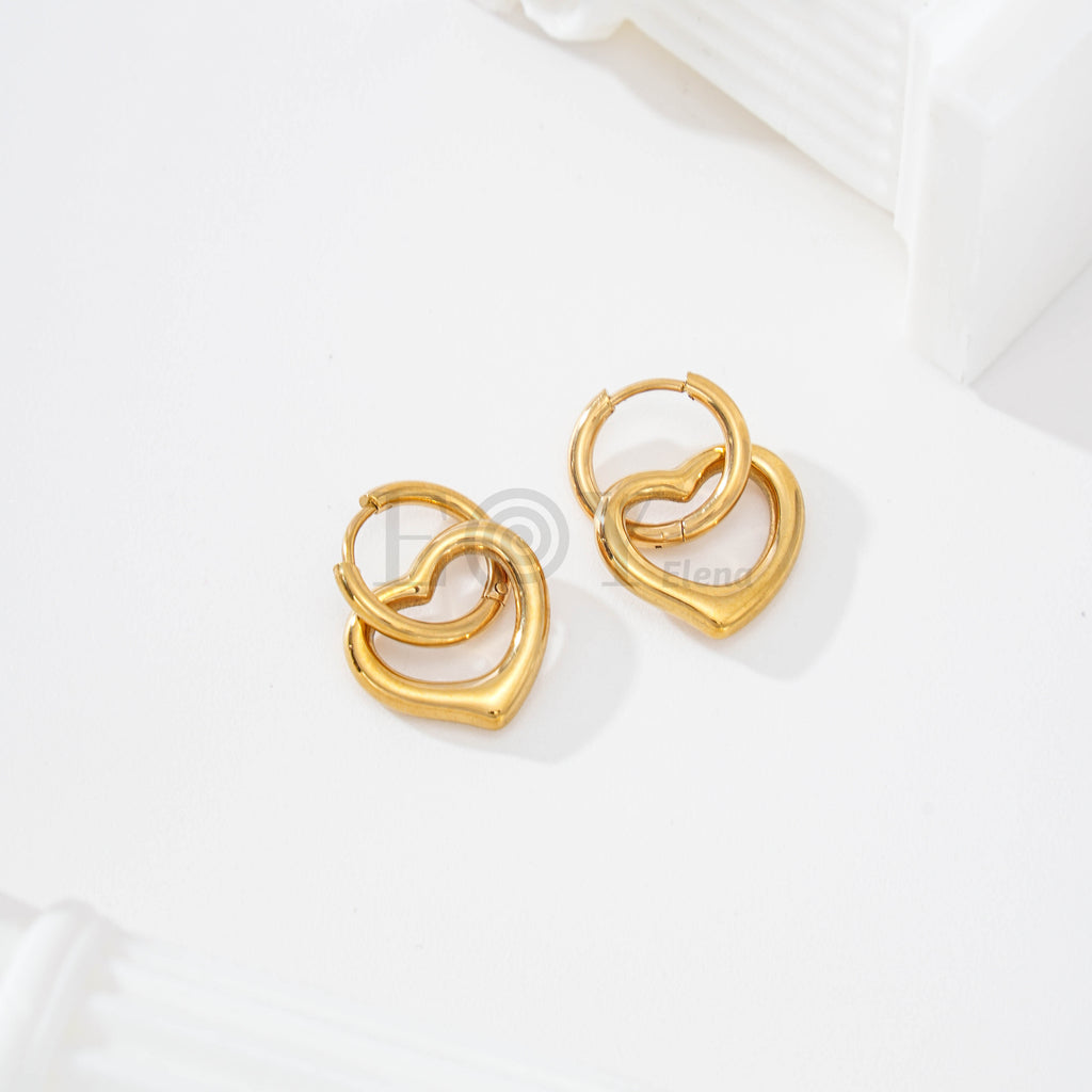 Pendientes aro con corazón