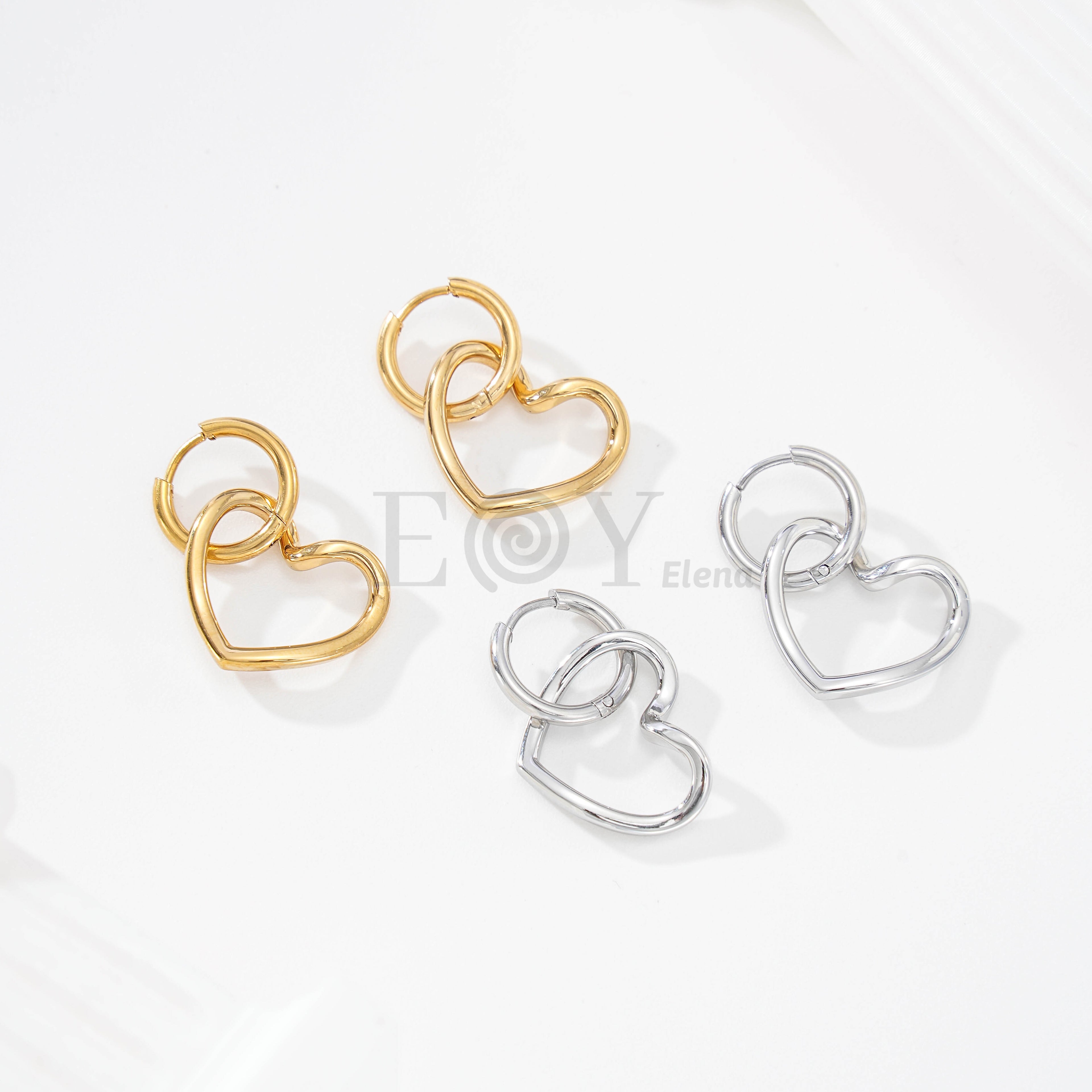 Pendientes aro con corazón grade