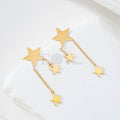 Pendientes de estrella con dos cadenas