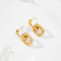 Pendientes doble aro cuadrado