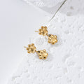 Pendientes doble huella animal acero