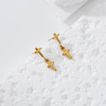 Pendientes doble cruz acero