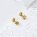 Pendientes doble corazón acero