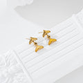 Pendientes doble cola sirena acero