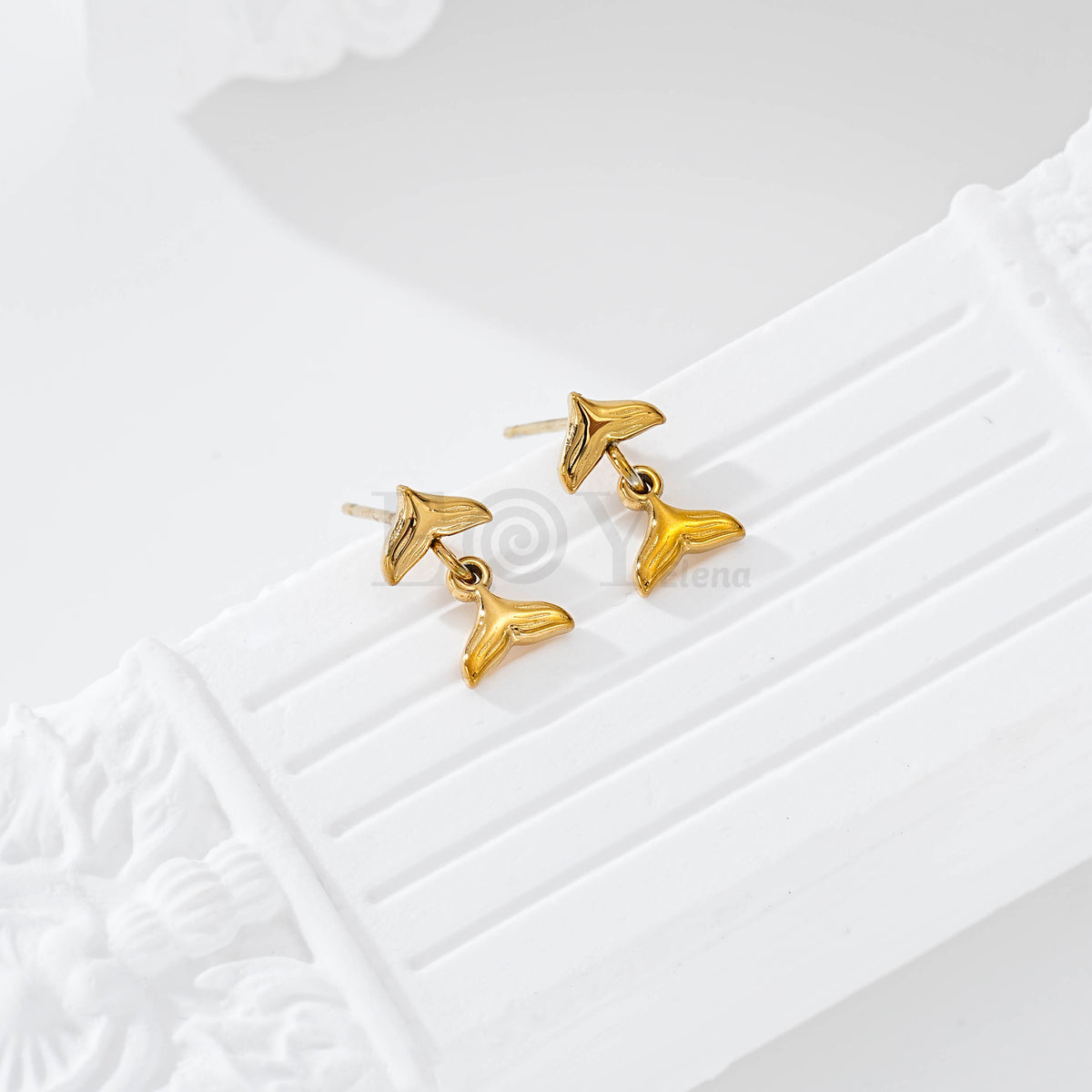 Pendientes doble cola sirena acero