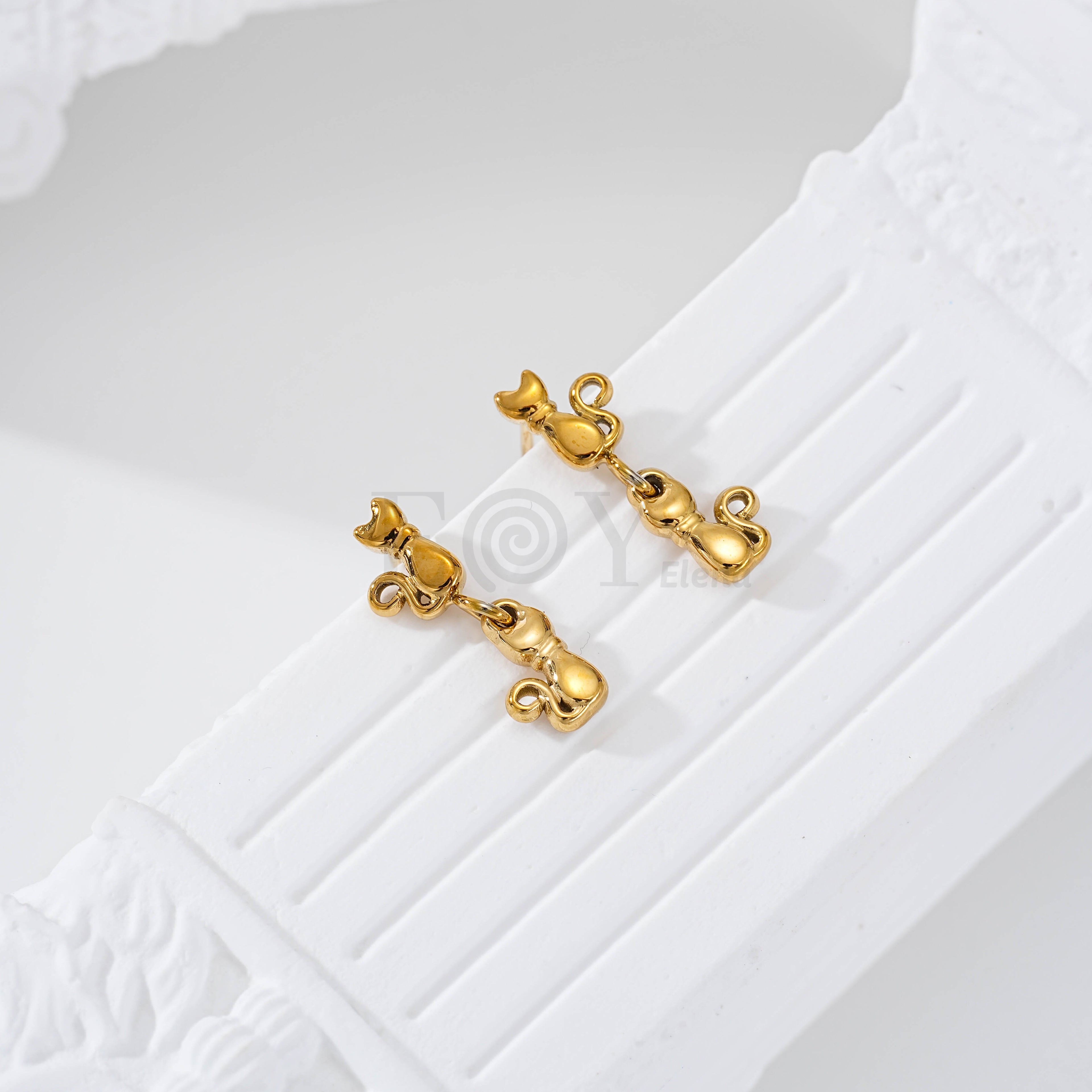 Pendientes doble gato acero