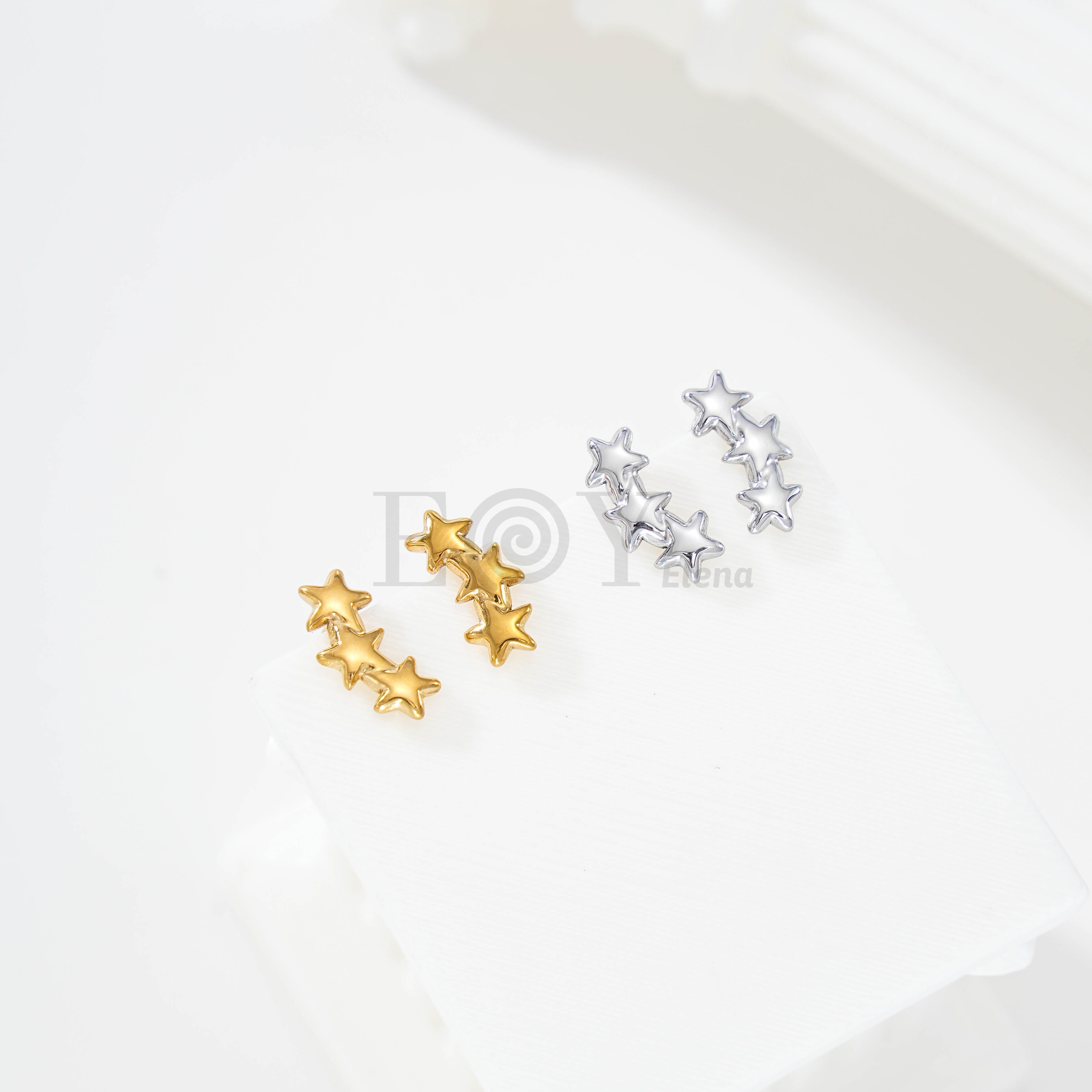 Pendientes triple estrella