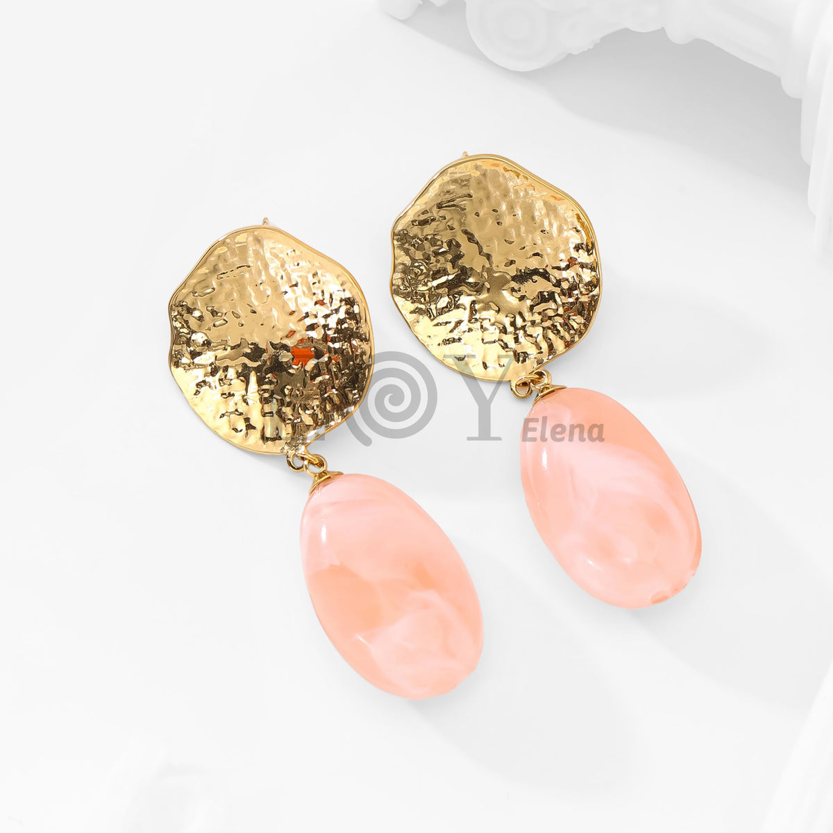 Pendientes chapa textura y piedra