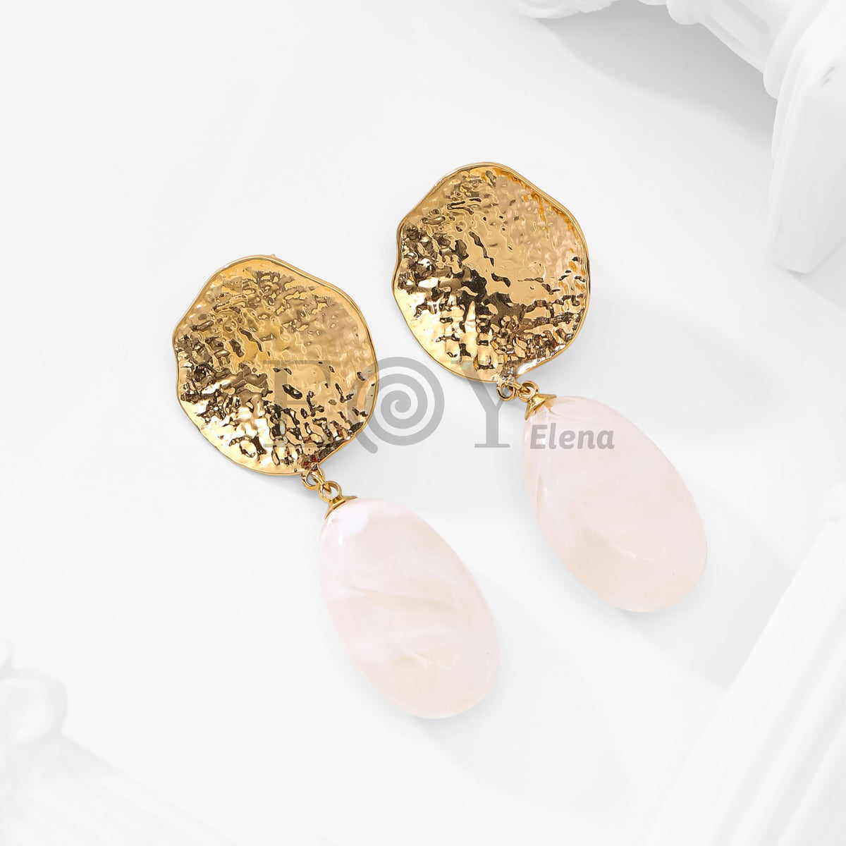 Pendientes chapa textura y piedra