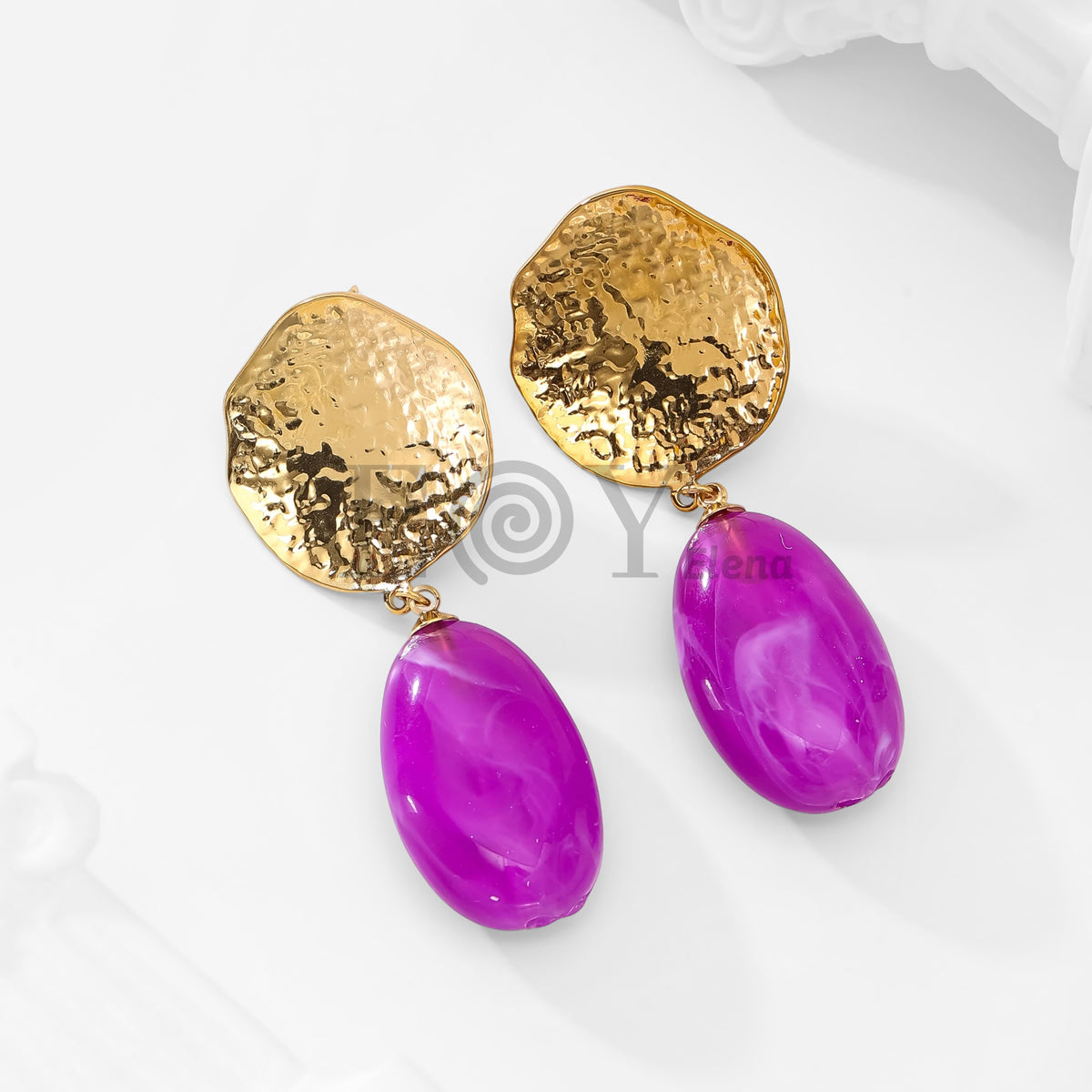 Pendientes chapa textura y piedra