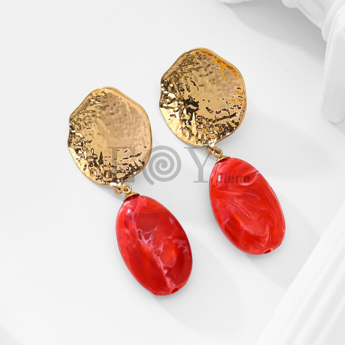Pendientes chapa textura y piedra