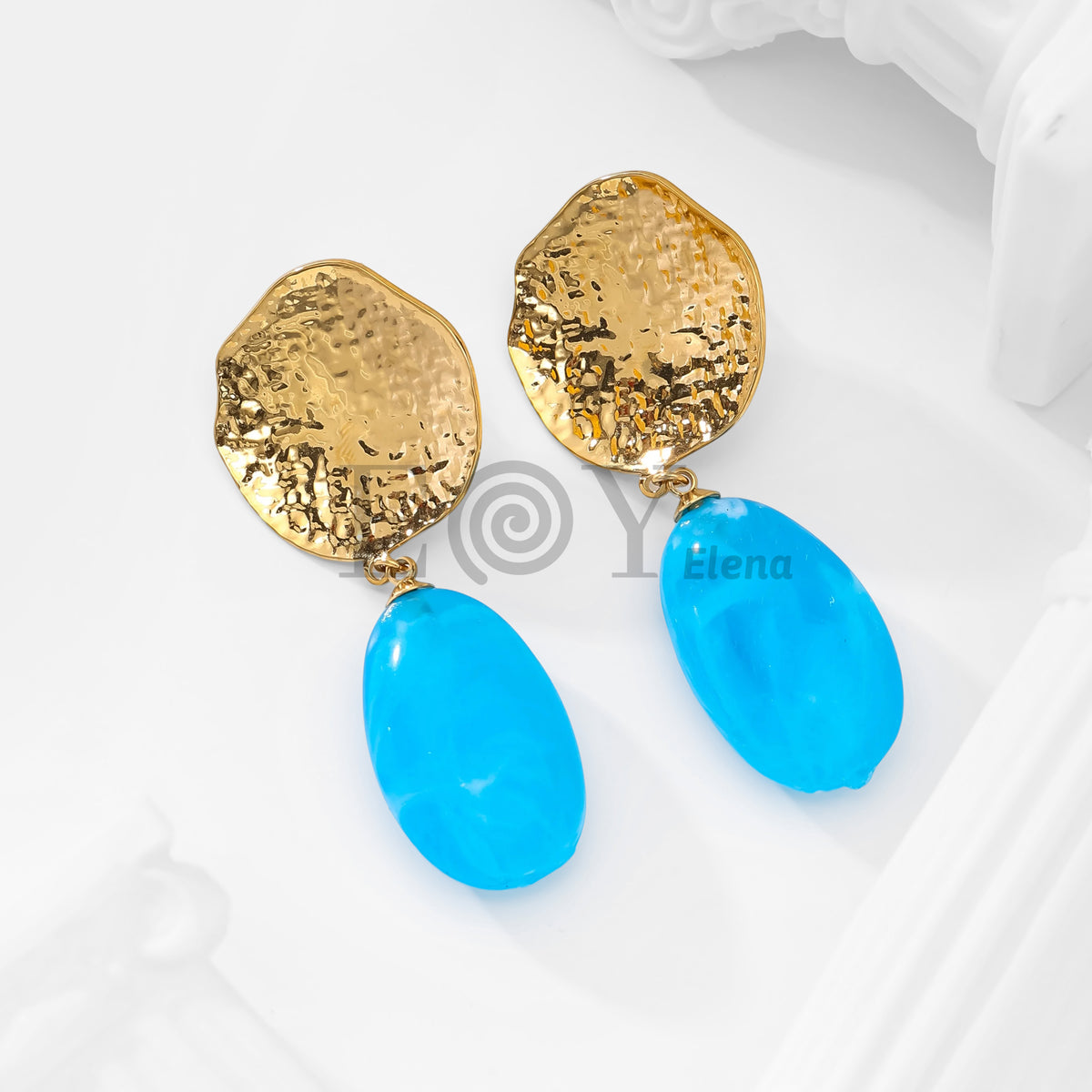 Pendientes chapa textura y piedra