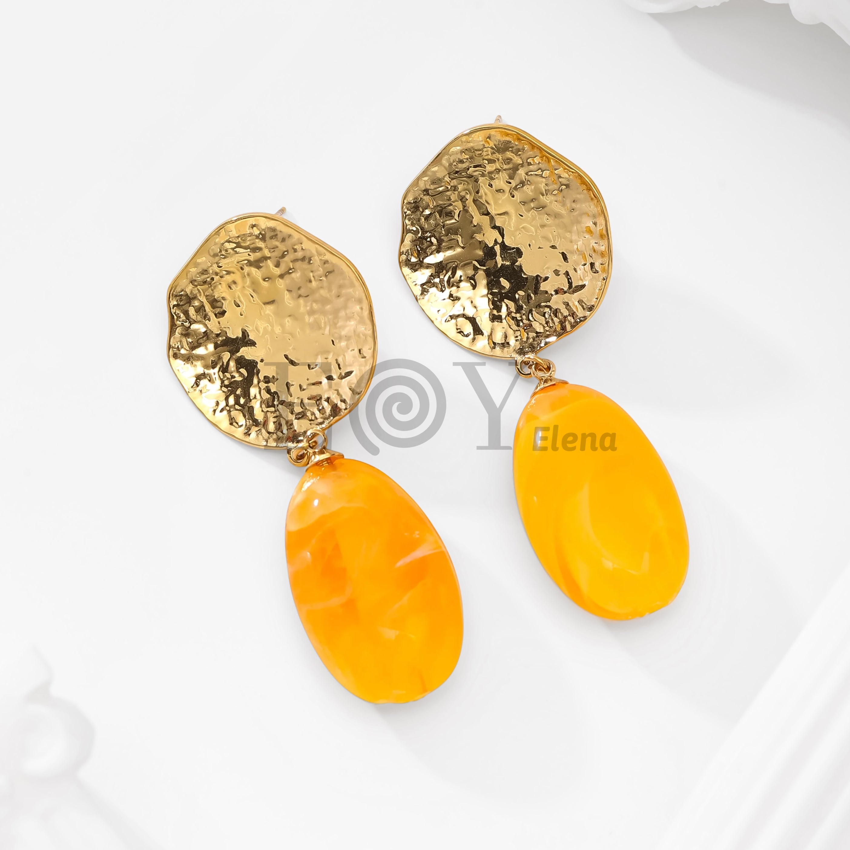 Pendientes chapa textura y piedra