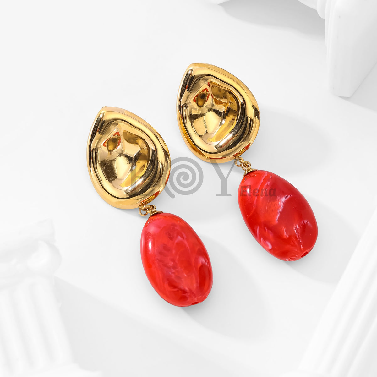 Pendientes chapa lágrima y piedra