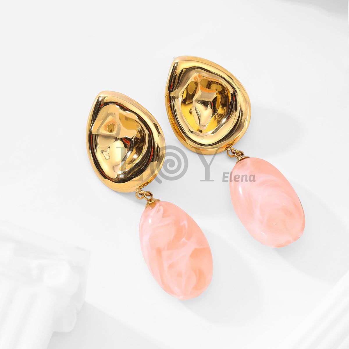 Pendientes chapa lágrima y piedra