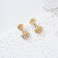 Pendientes doble concha circonitas acero