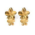 Pendientes doble flor acero
