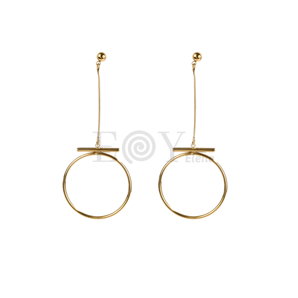 Pendientes con aro largo acero