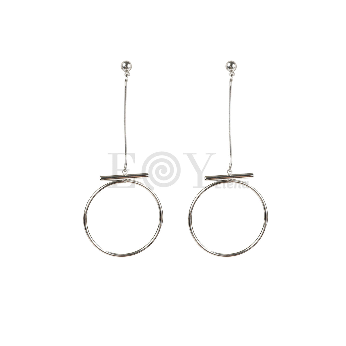 Pendientes con aro largo acero