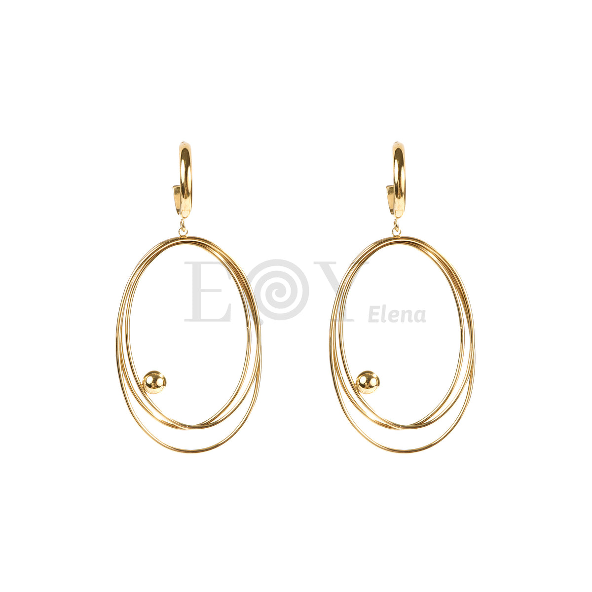 Pendientes con aros y bola acero