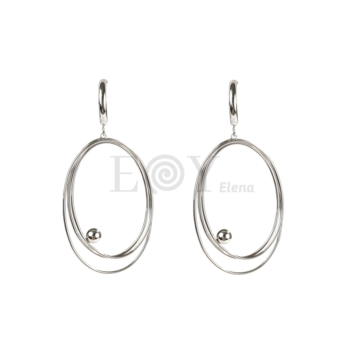 Pendientes con aros y bola acero