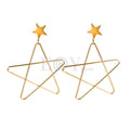 Pendientes doble estrella acero