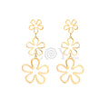 Pendientes triple flor acero