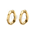 Pendientes óvalo hueco acero