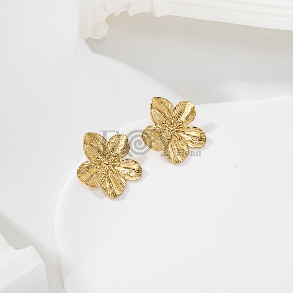 Pendientes flor texturizada