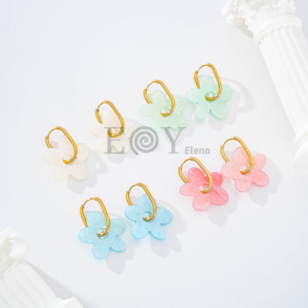 Pendientes aro y flor