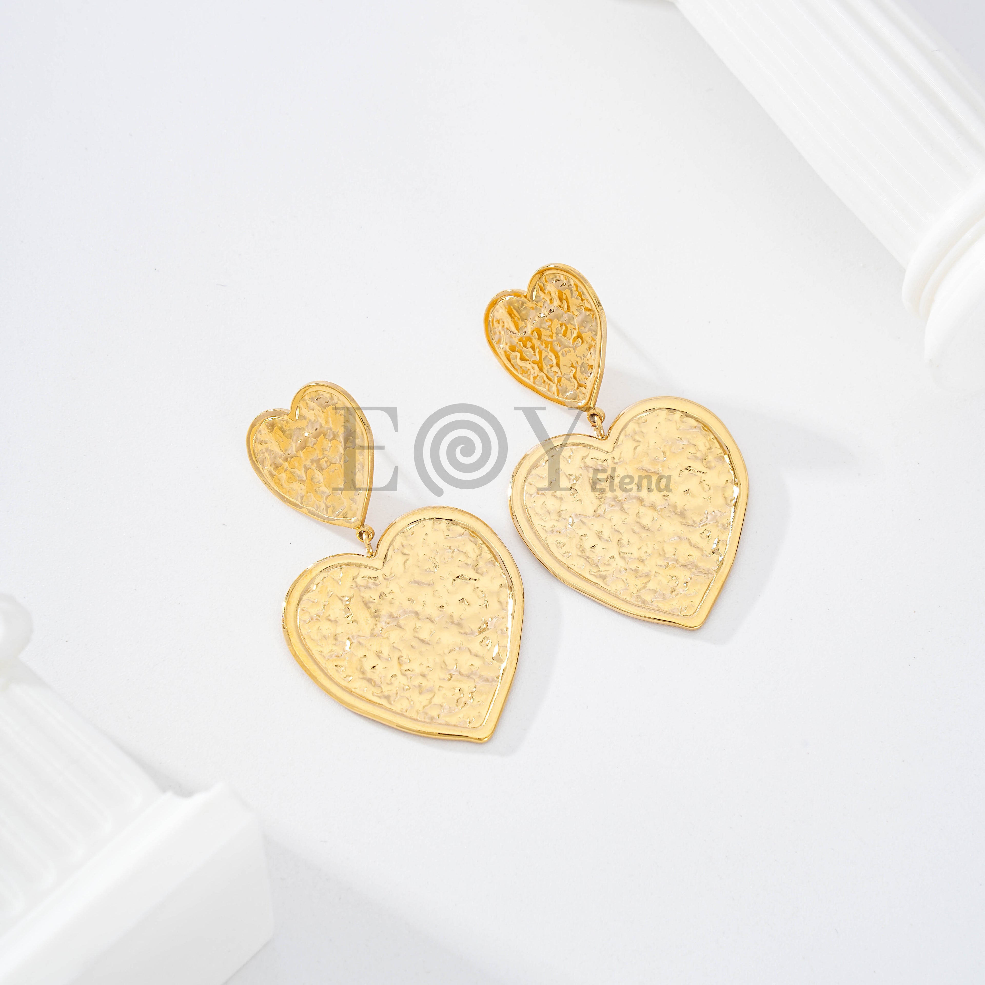 Pendientes doble corazón